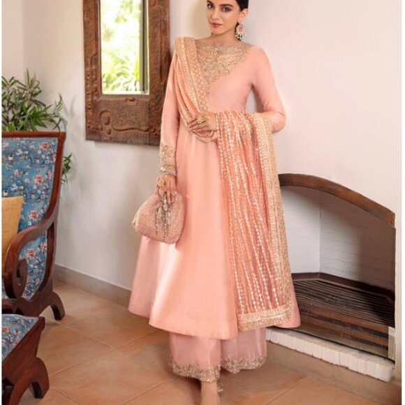 Faiza Saqlain Other - Faiza Saqlain Avani 3-Piece Embellished Outfit – Size L, Pink, Preloved